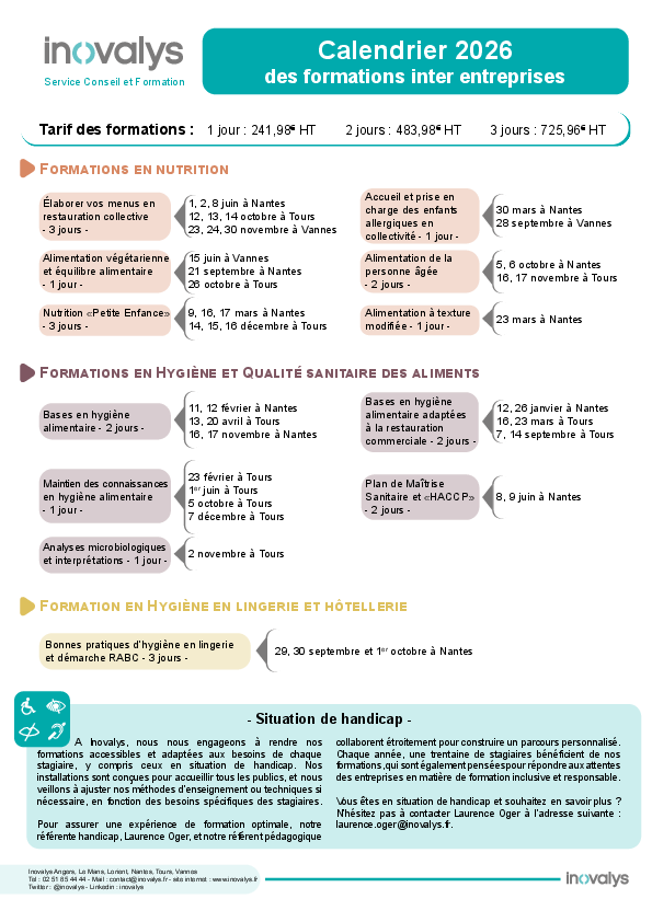 calendrier formation