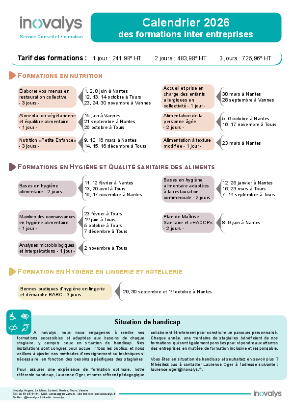 calendrier formation